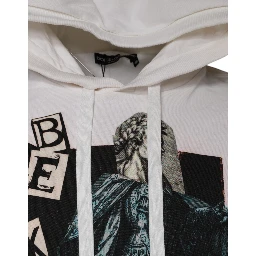 White Caesar Cotton Hooded Pullover Sweater