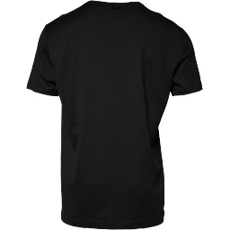 Black Cotton Shorts Sleeves Crewneck T-shirt