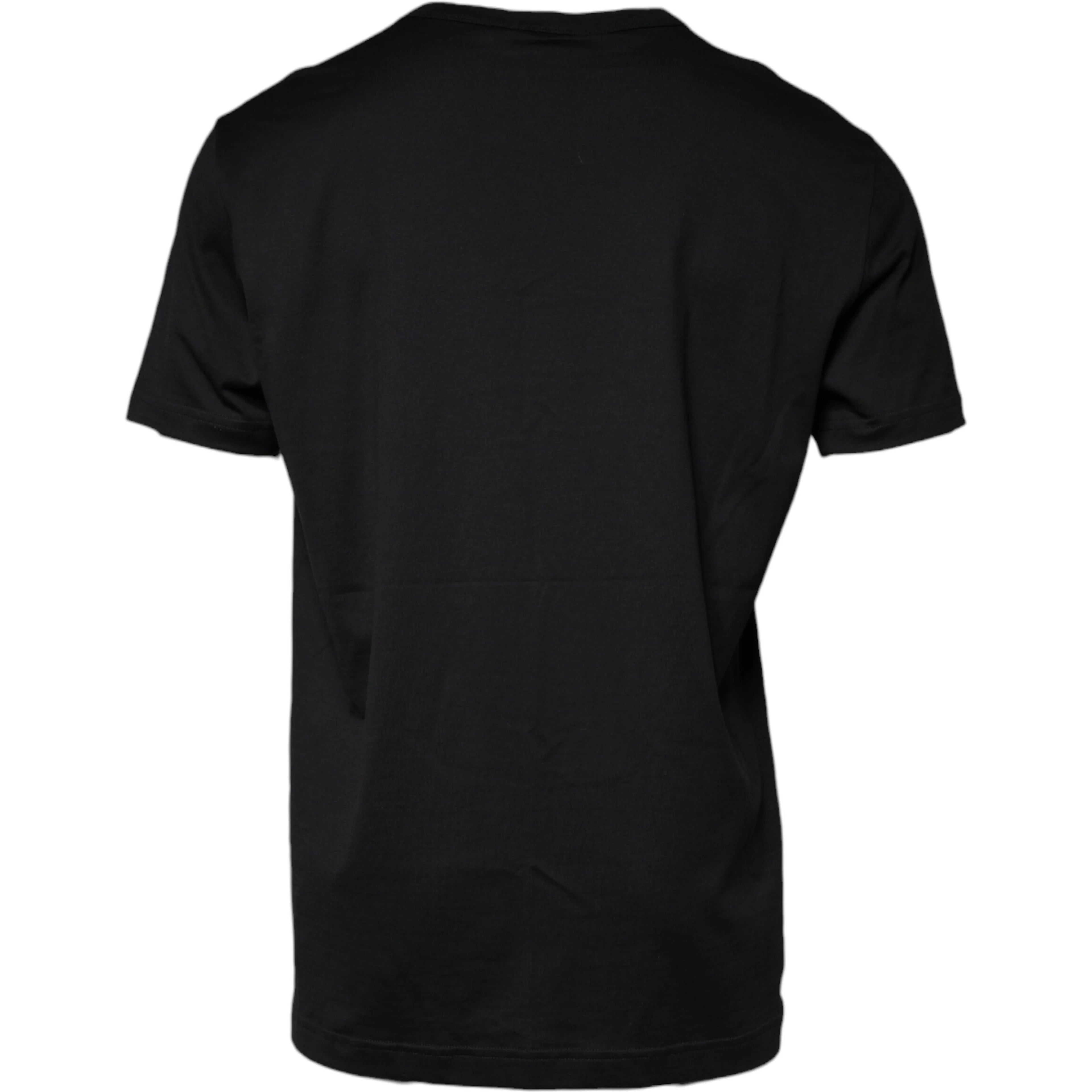 Black Cotton Shorts Sleeves Crewneck T-shirt