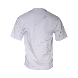 White Logo Print Cotton Crew Neck T-shirt