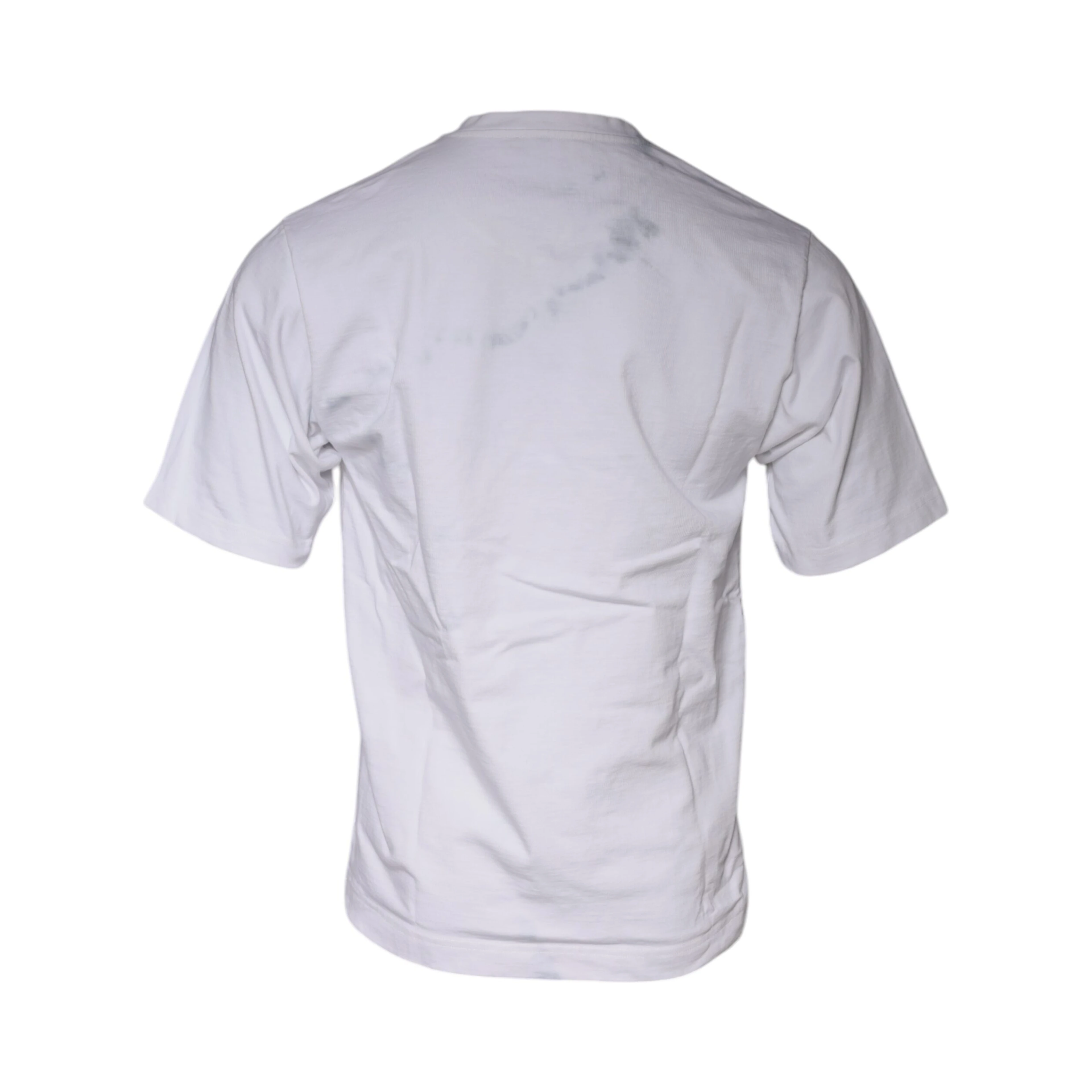 White Logo Print Cotton Crew Neck T-shirt
