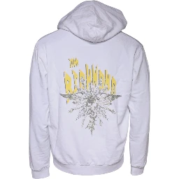 White Logo Cotton Hooded Sweatshirt Sweater