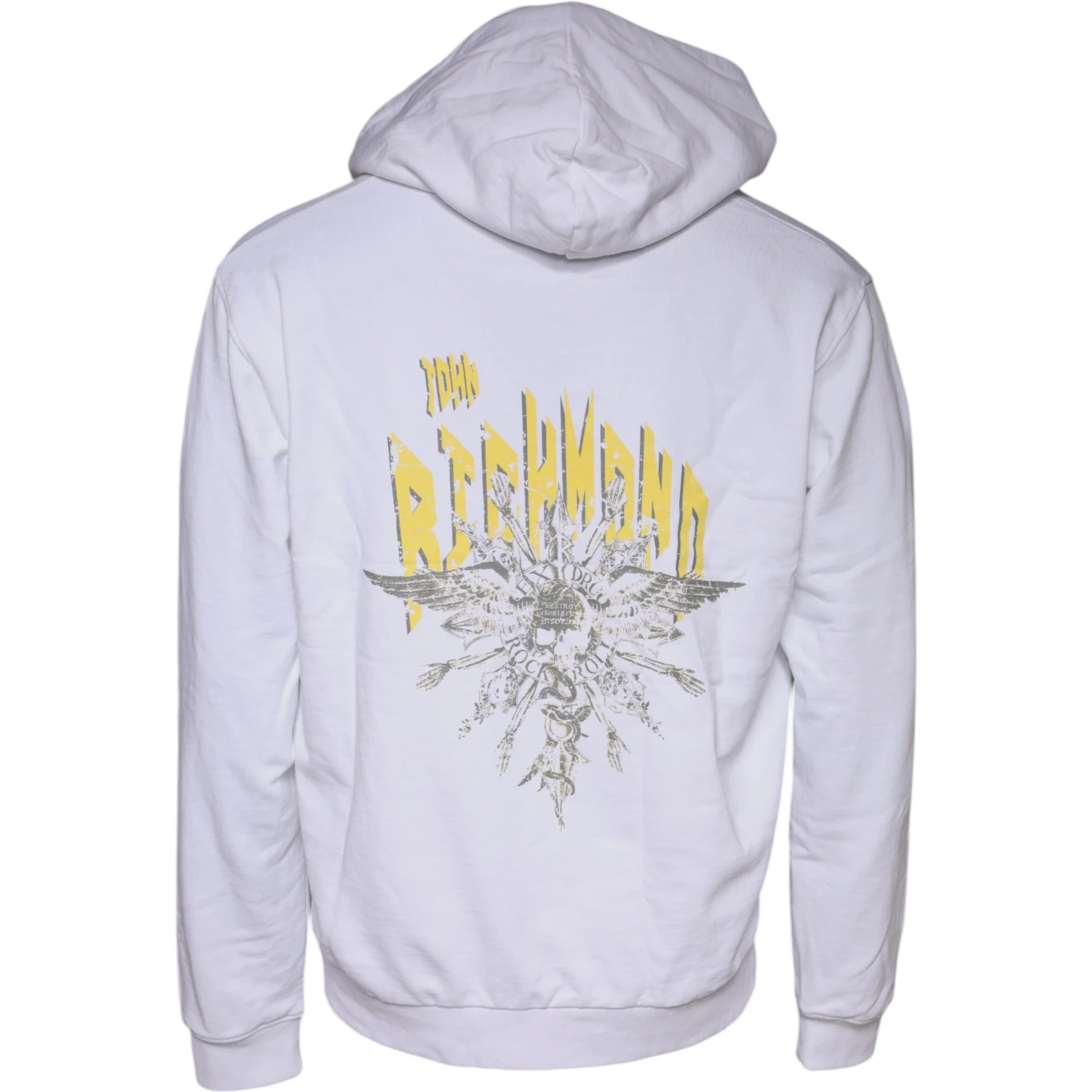 White Logo Cotton Hooded Sweatshirt Sweater