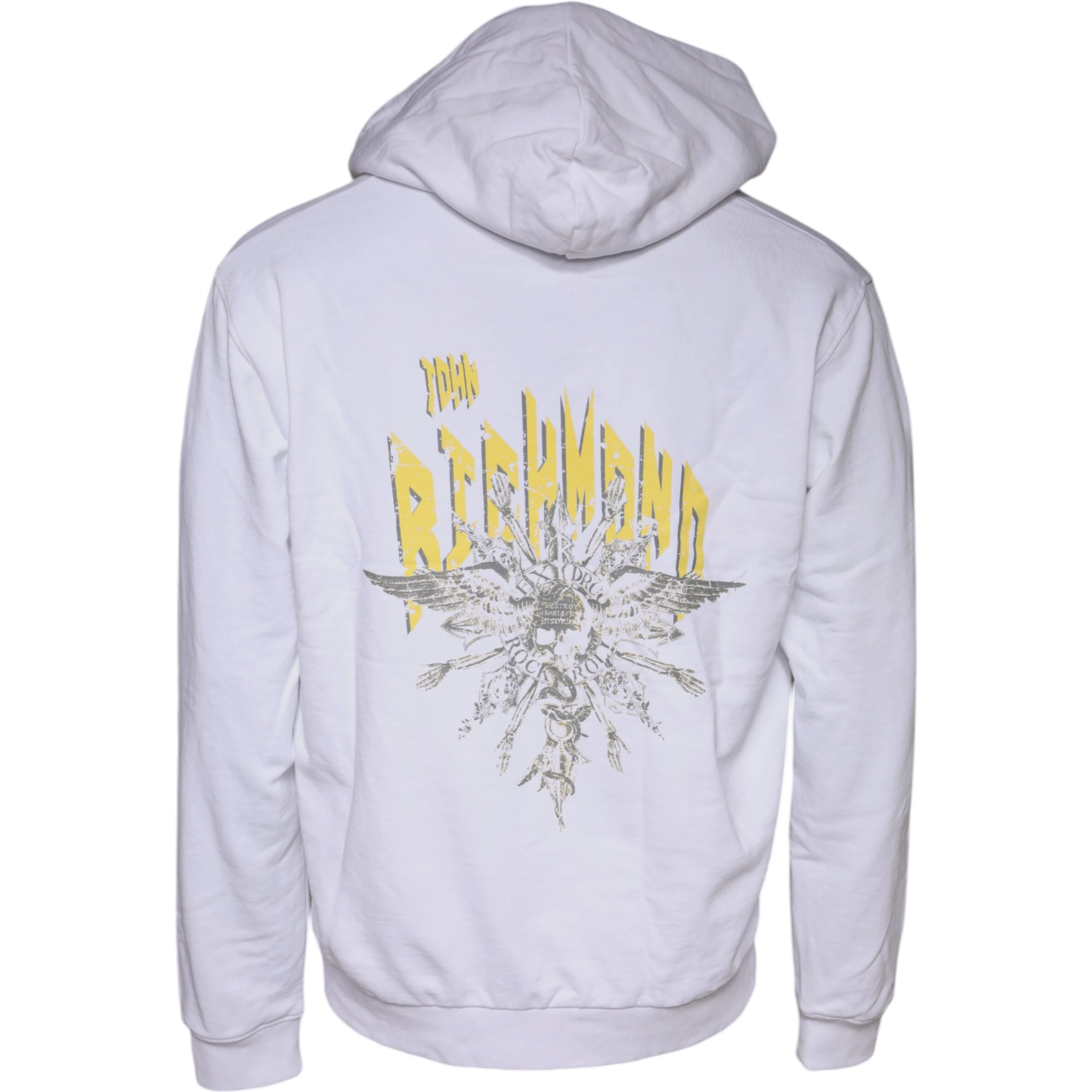 White Logo Cotton Hooded Sweatshirt Sweater