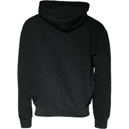 Black Logo Plaque Hooded Full Zip Sweater
