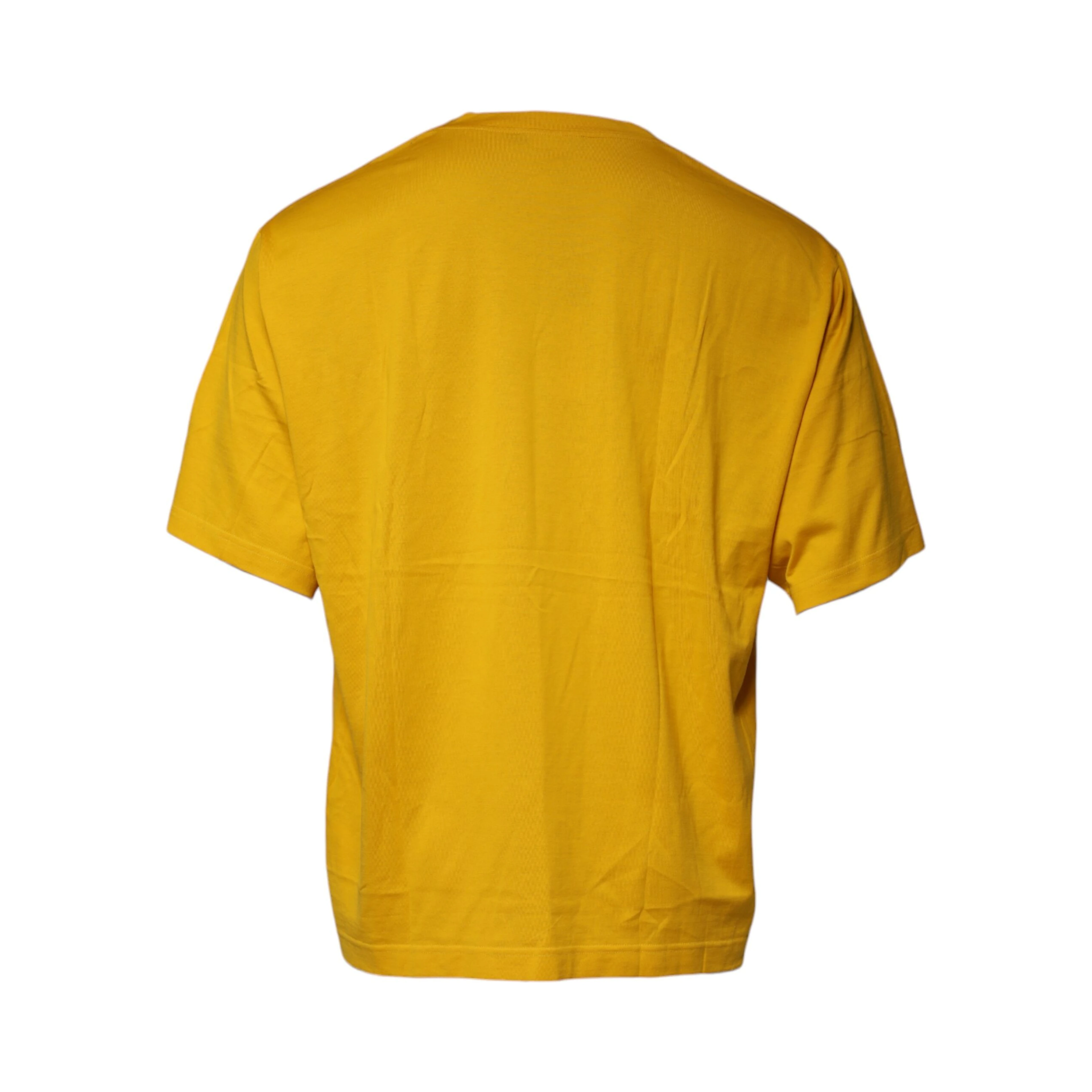 Mustard Embossed Logo Crew Neck T-shirt