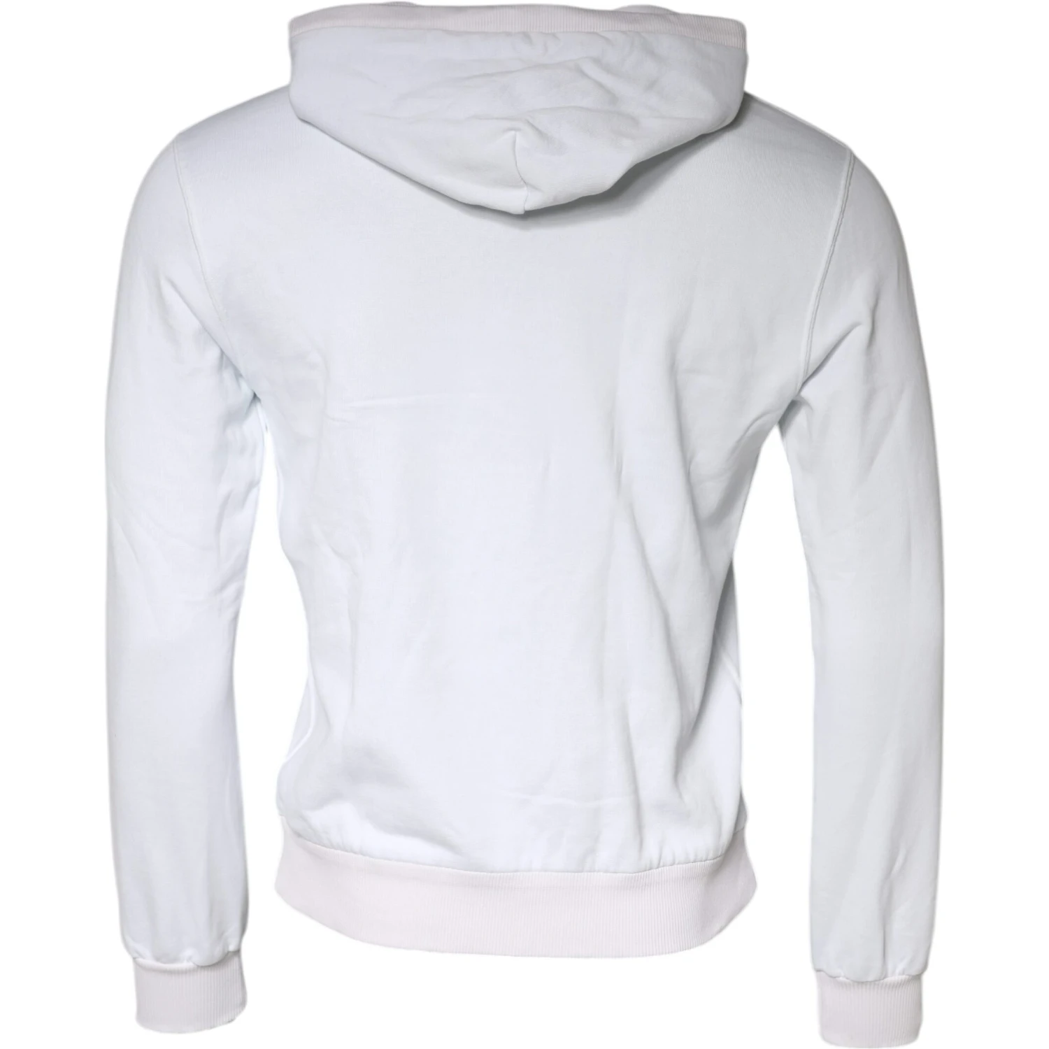 White Caesar Cotton Hooded Pullover Sweater