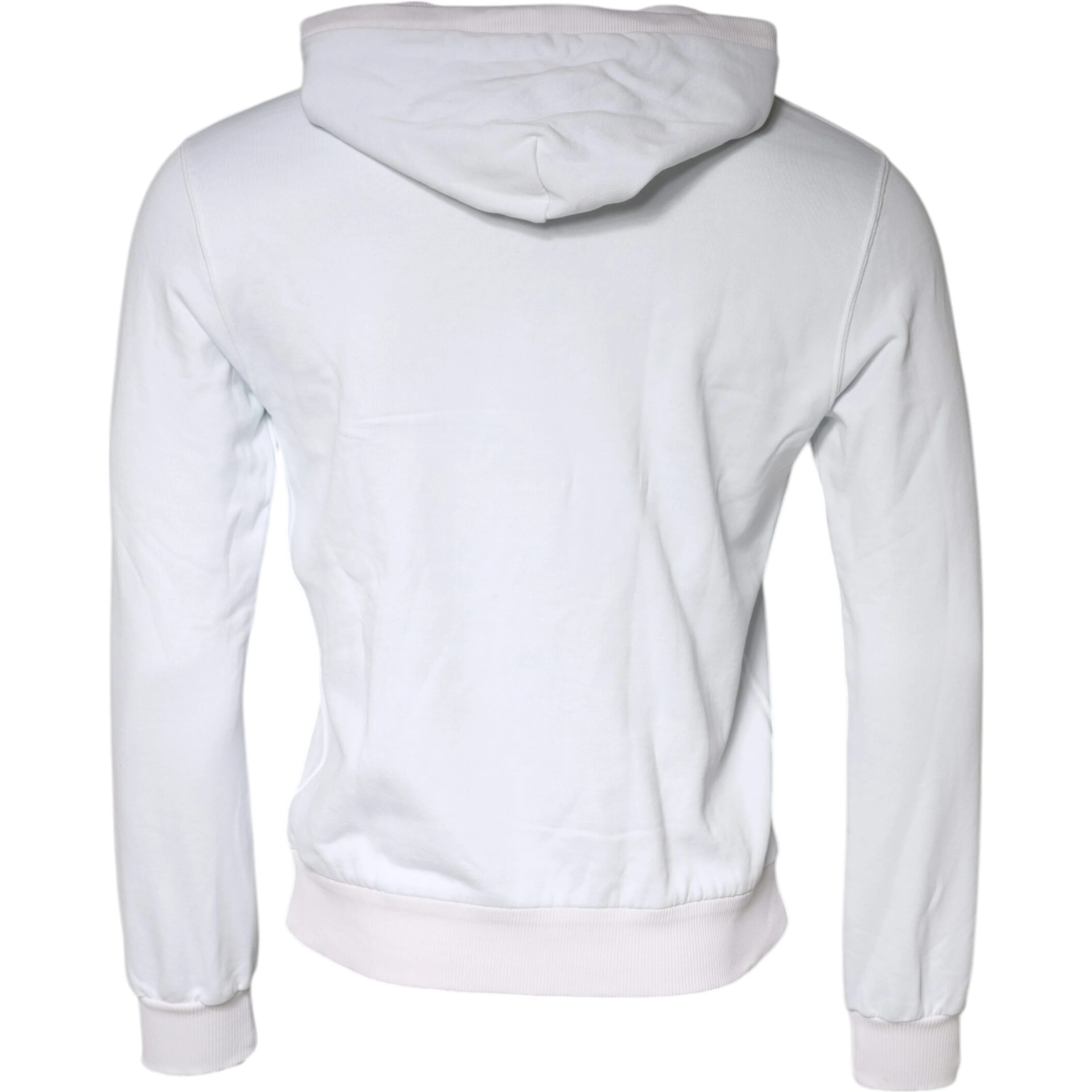 White Caesar Cotton Hooded Pullover Sweater