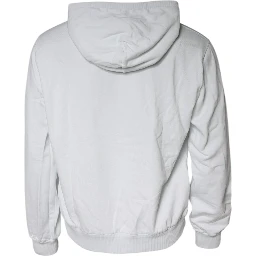White Caesar Cotton Hooded Pullover Sweater