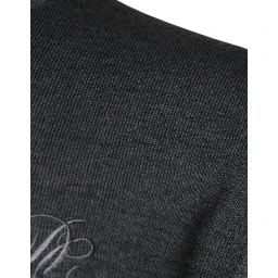 Dark Gray Wool Crew Neck Pullover Sweater