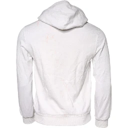 White Caesar Cotton Hooded Pullover Sweater