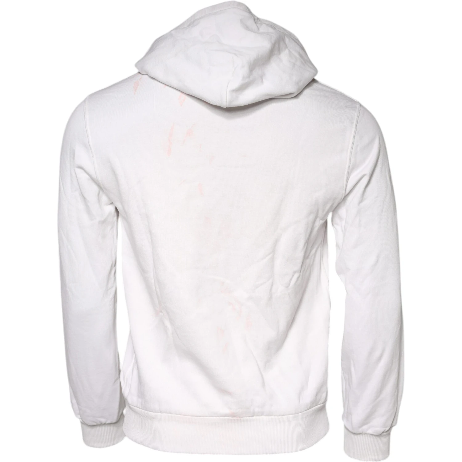 White Caesar Cotton Hooded Pullover Sweater