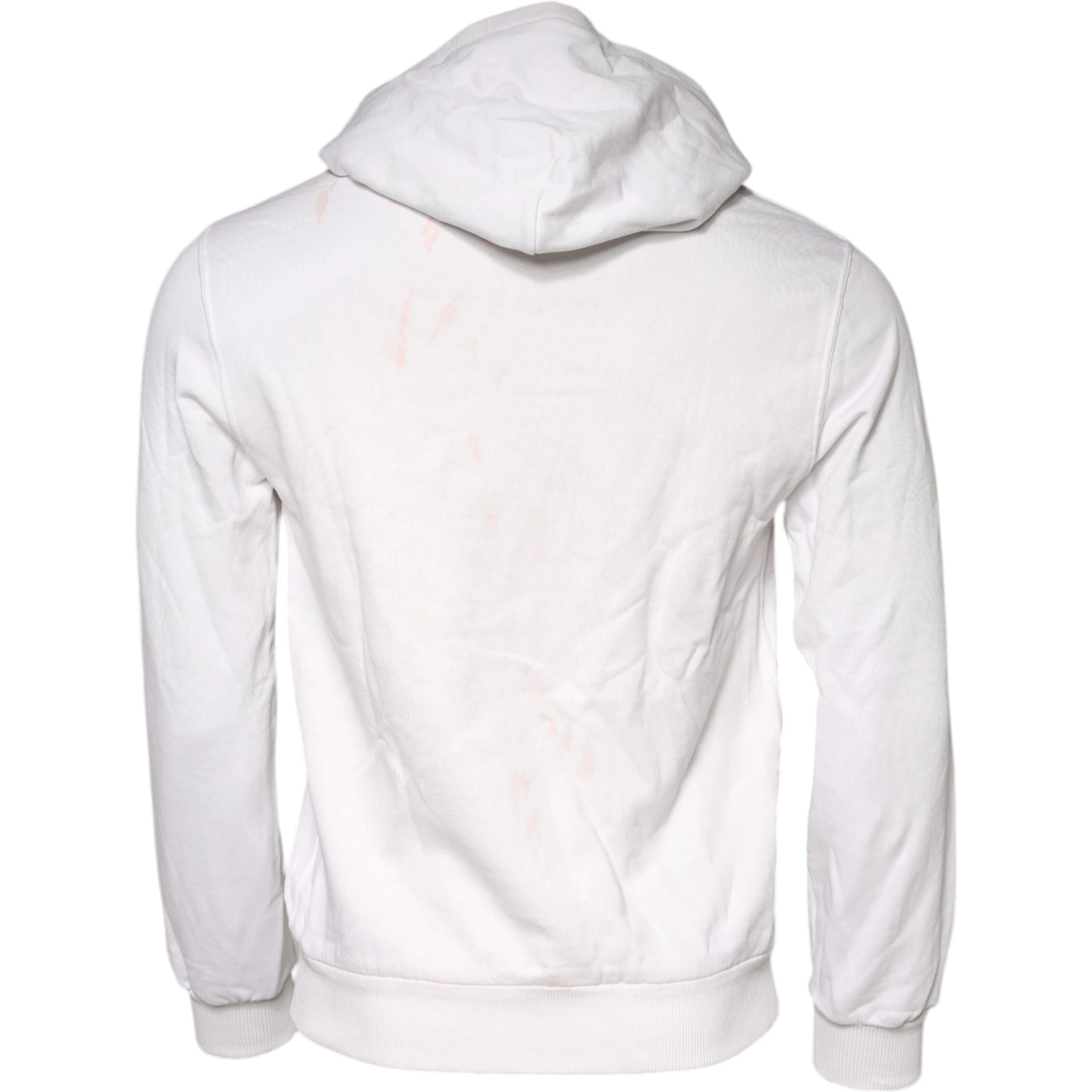 White Caesar Cotton Hooded Pullover Sweater