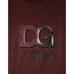Maroon DG Logo Cotton Crew Neck T-shirt