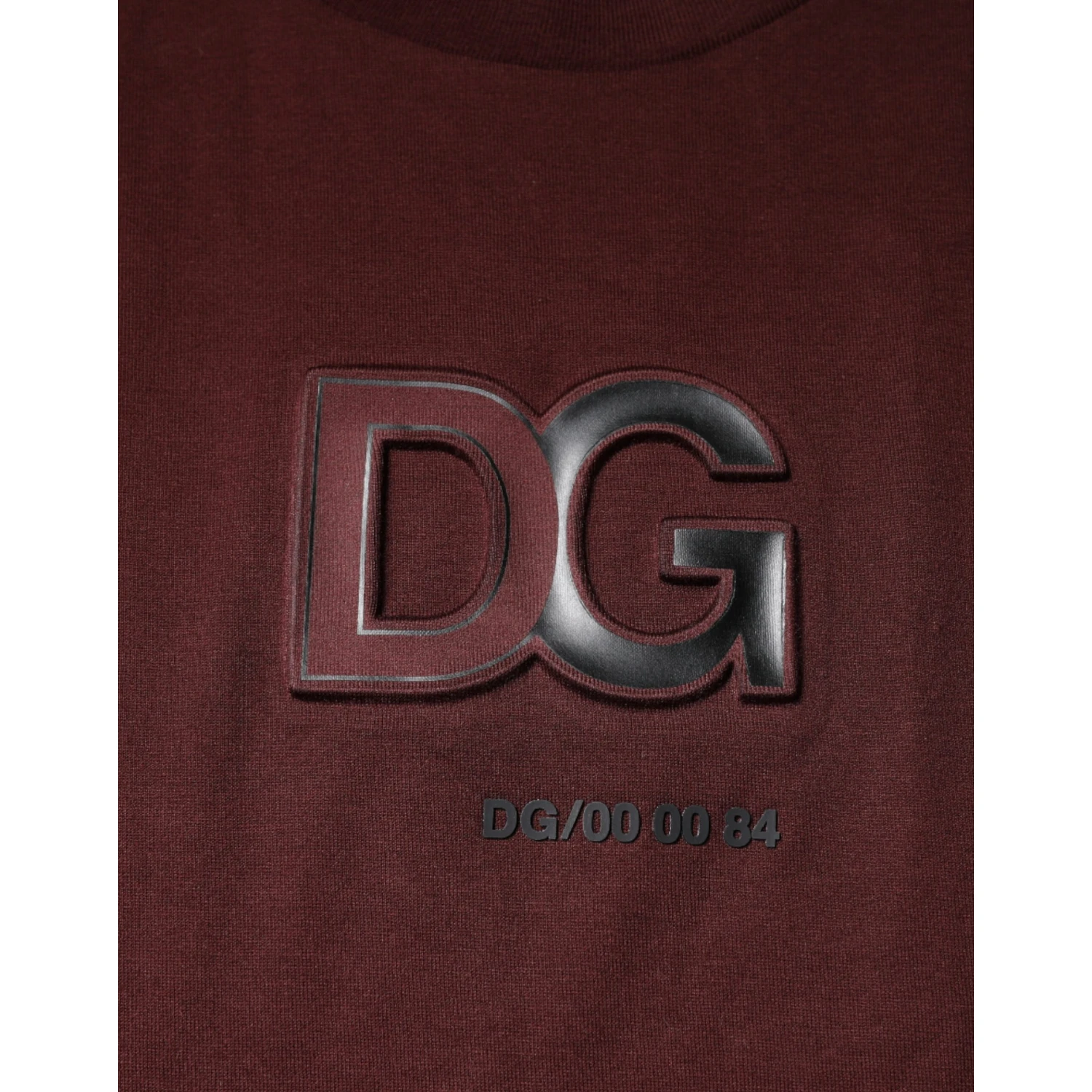 Maroon DG Logo Cotton Crew Neck T-shirt