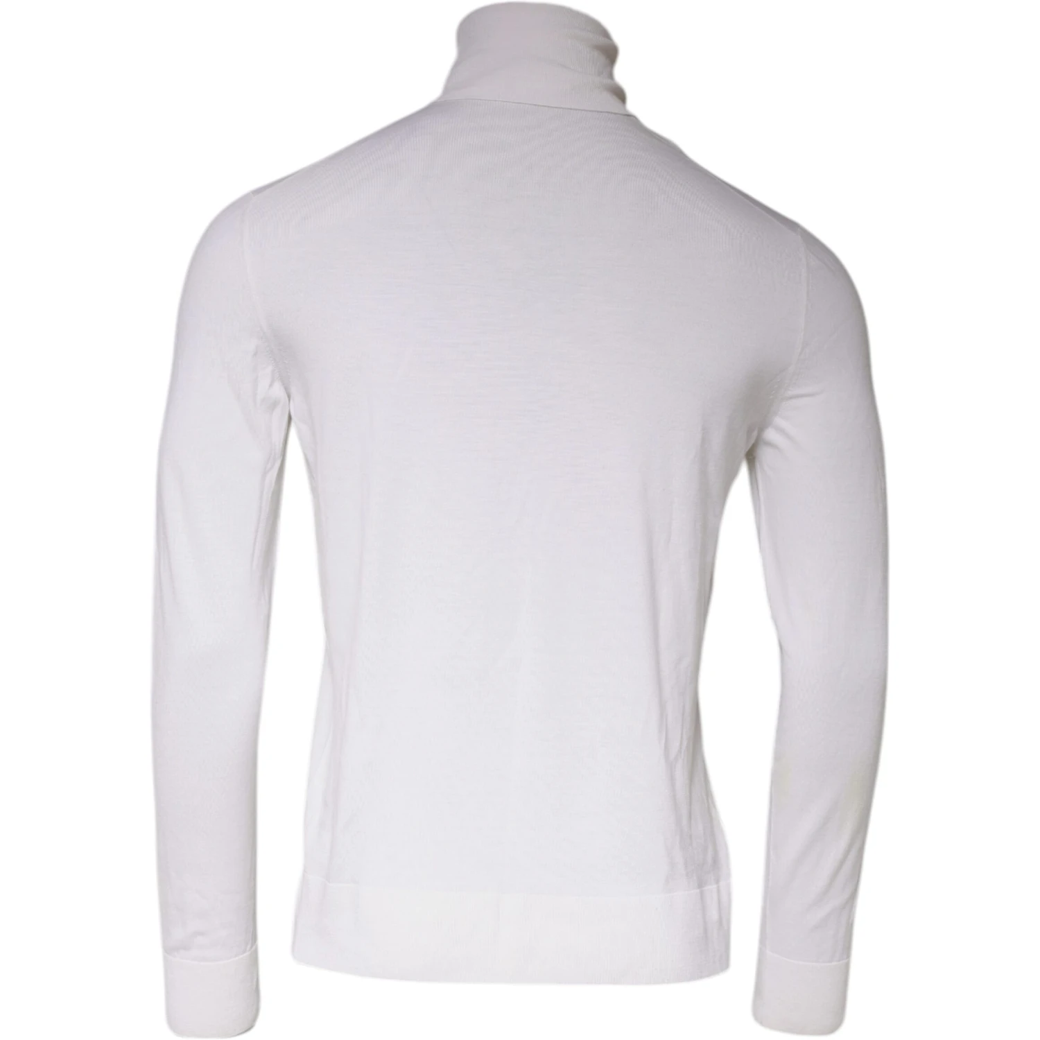 White Long Sleeve Turtleneck Men Pullover Sweater