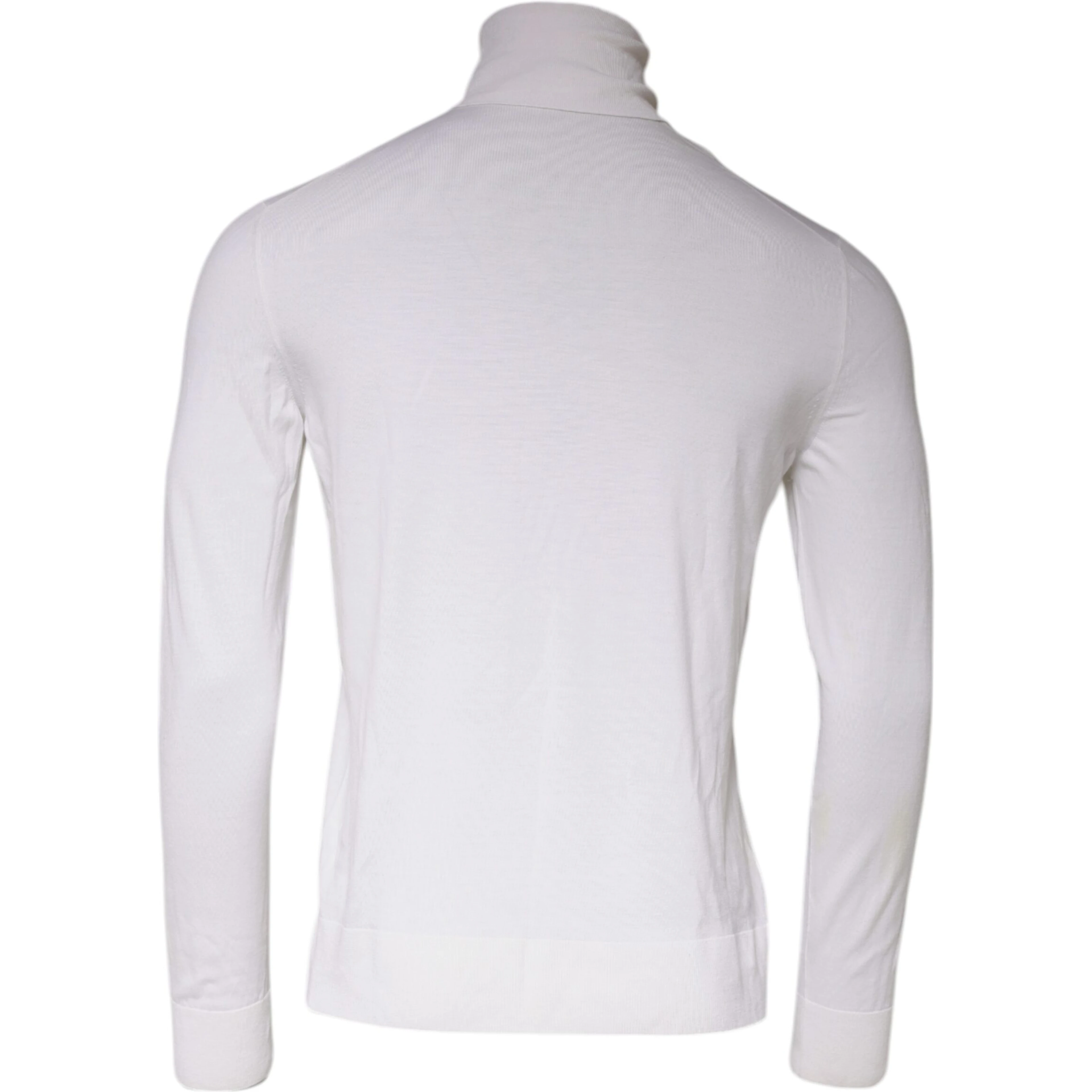 White Long Sleeve Turtleneck Men Pullover Sweater