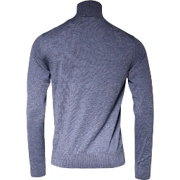 Purple Blue Long Sleeve Turtleneck Pullover Sweater