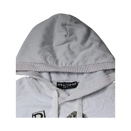 White Caesar Cotton Hooded Pullover Sweater