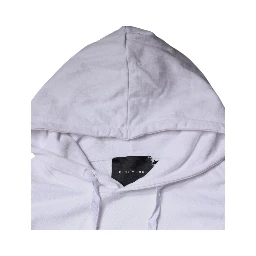 White Logo Cotton Hooded Sweatshirt Sweater