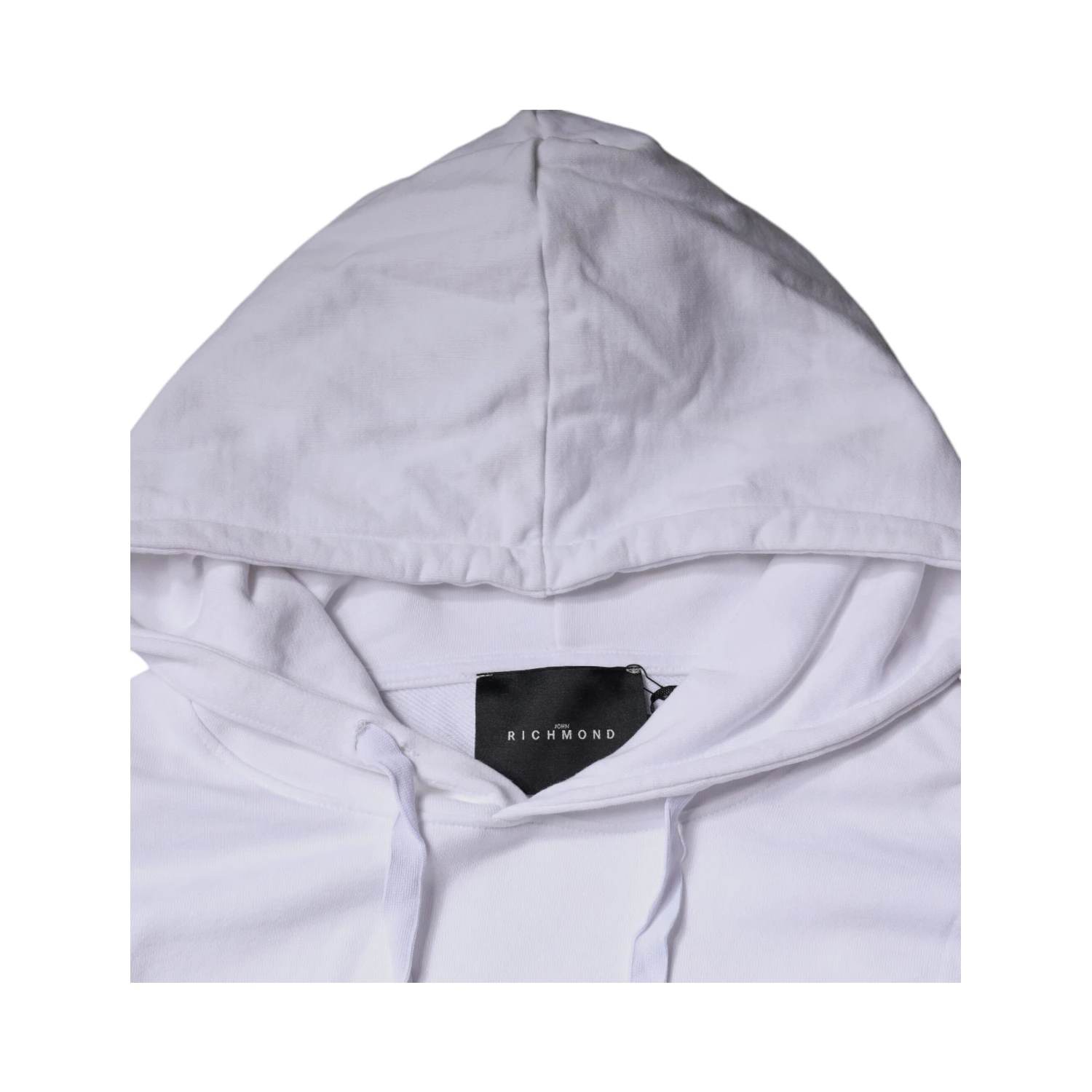 White Logo Cotton Hooded Sweatshirt Sweater
