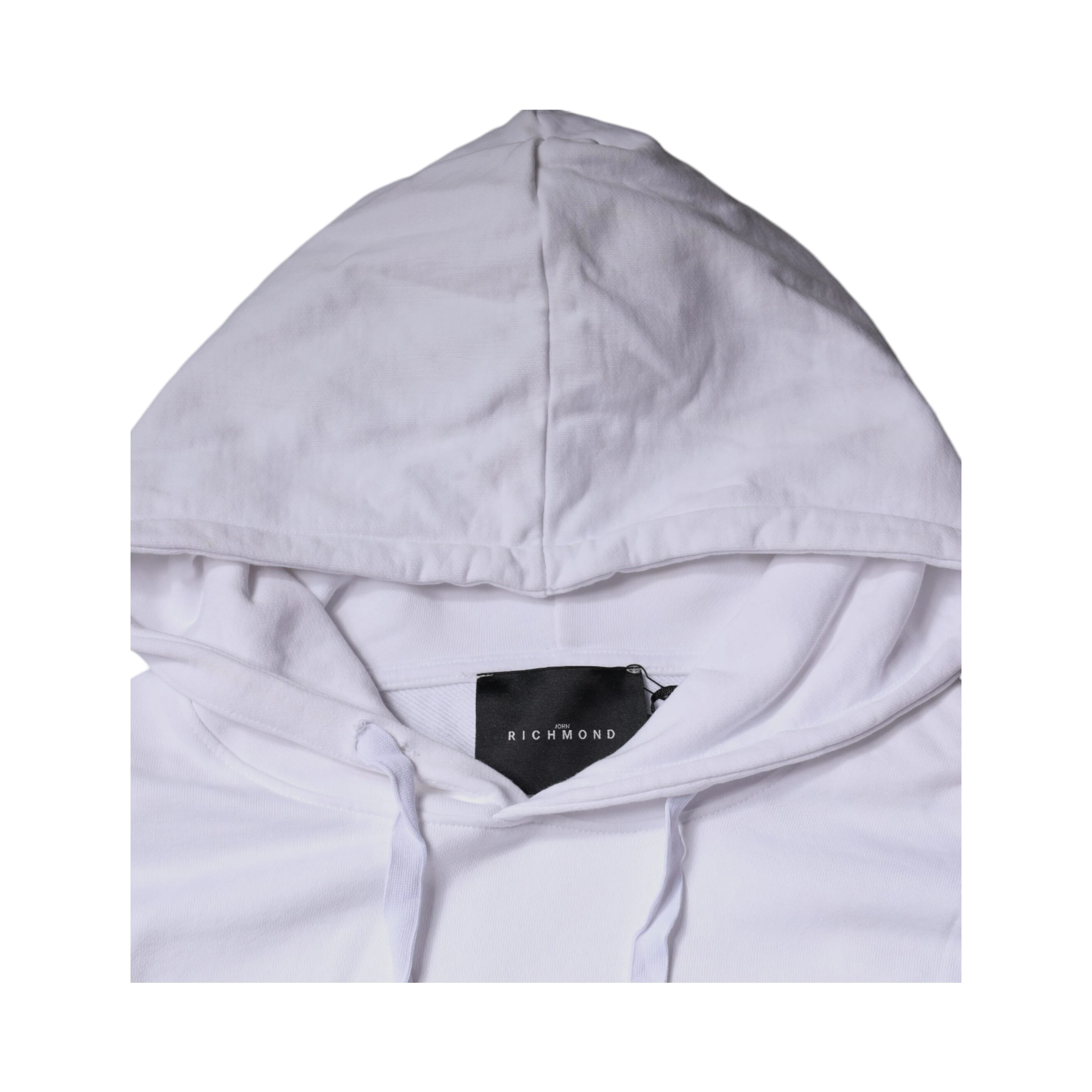White Logo Cotton Hooded Sweatshirt Sweater