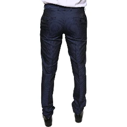 Blue Polyester Formal Tuxedo Pants