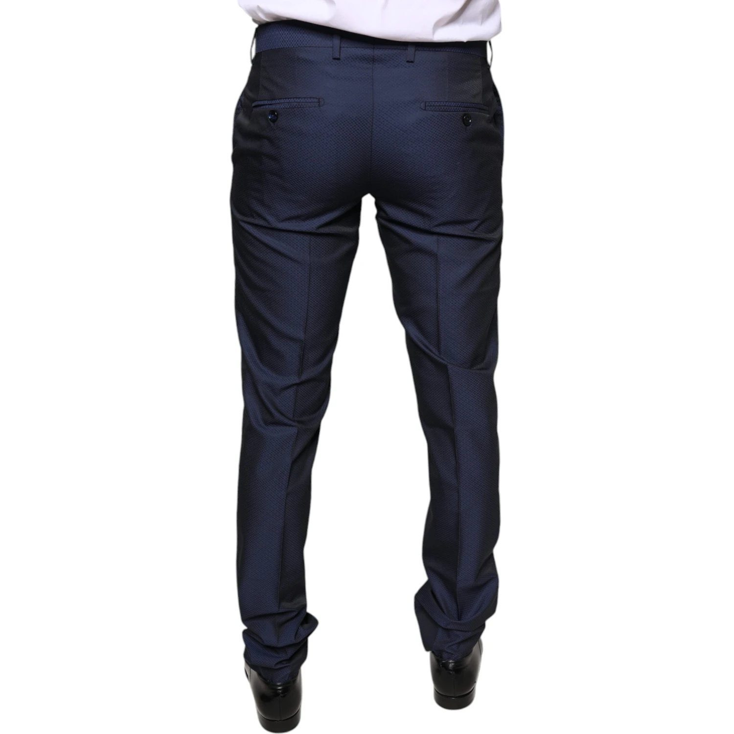Blue Polyester Formal Tuxedo Pants