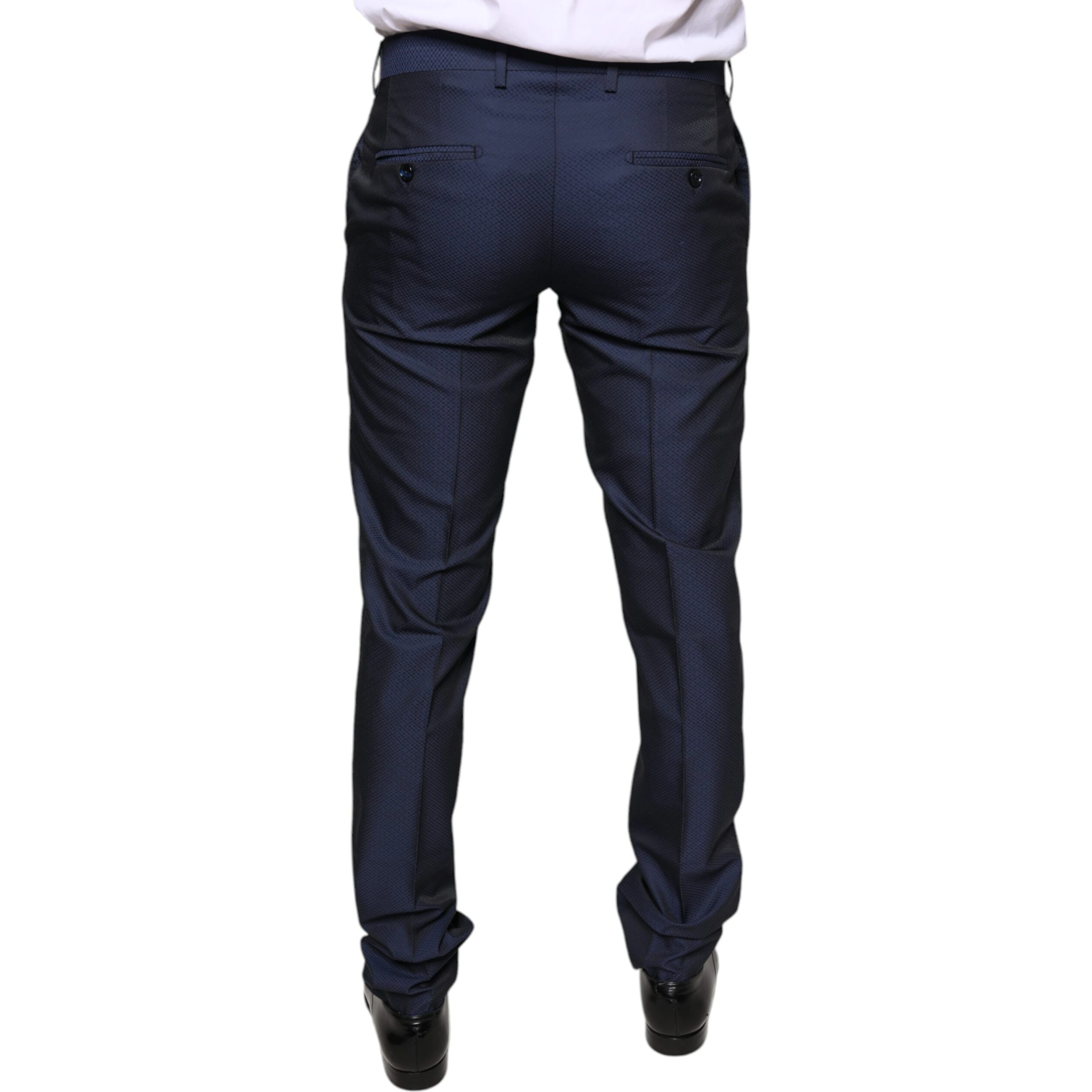 Blue Polyester Formal Tuxedo Pants