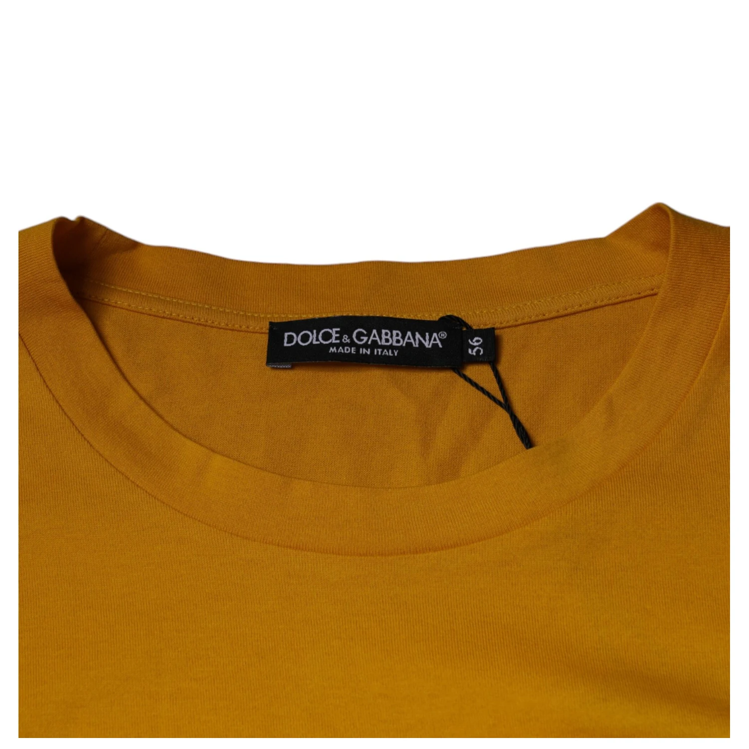 Mustard Embossed Logo Crew Neck T-shirt