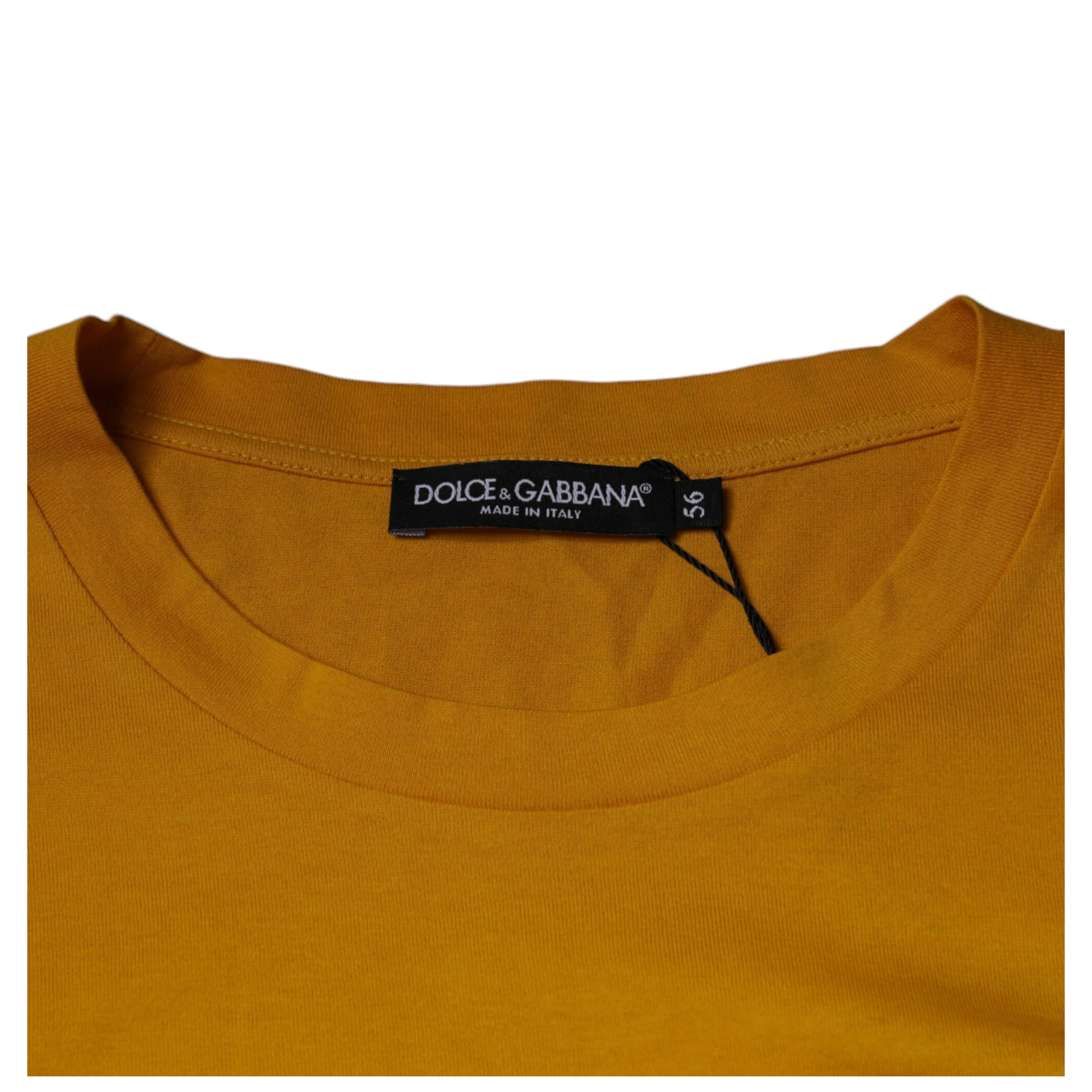 Mustard Embossed Logo Crew Neck T-shirt