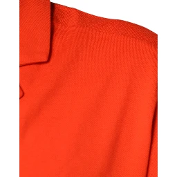 Orange Cotton Button Down Casual Polo Shirt
