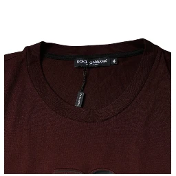 Maroon DG Logo Cotton Crew Neck T-shirt