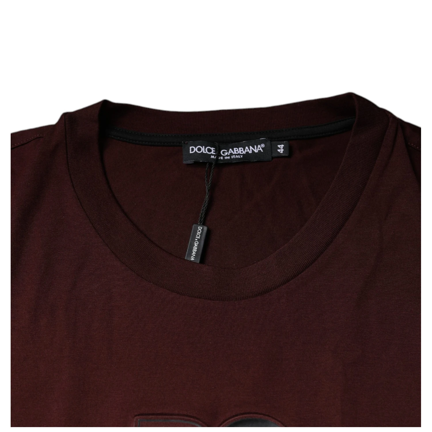 Maroon DG Logo Cotton Crew Neck T-shirt
