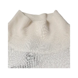 White Long Sleeve Turtleneck Men Pullover Sweater