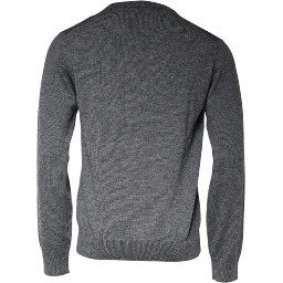 Dark Gray Wool Crew Neck Pullover Sweater