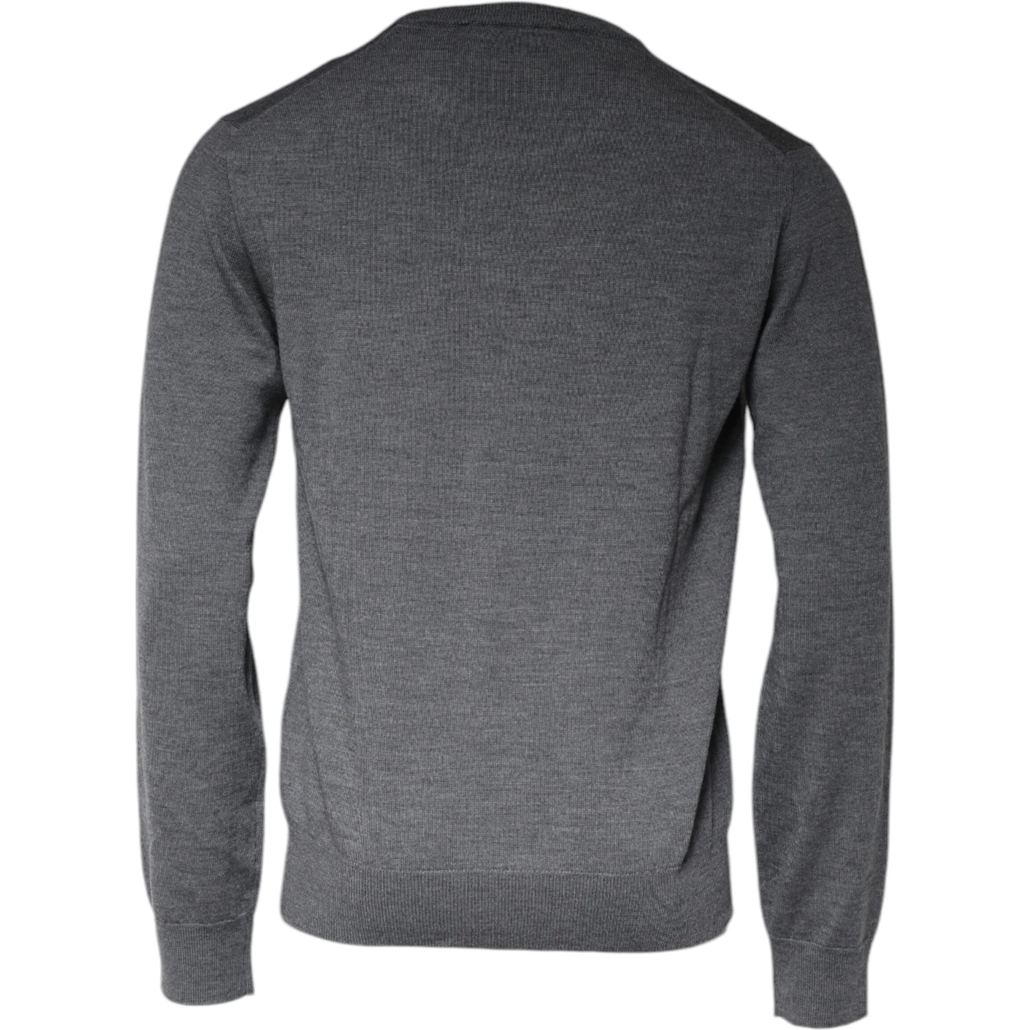 Dark Gray Wool Crew Neck Pullover Sweater