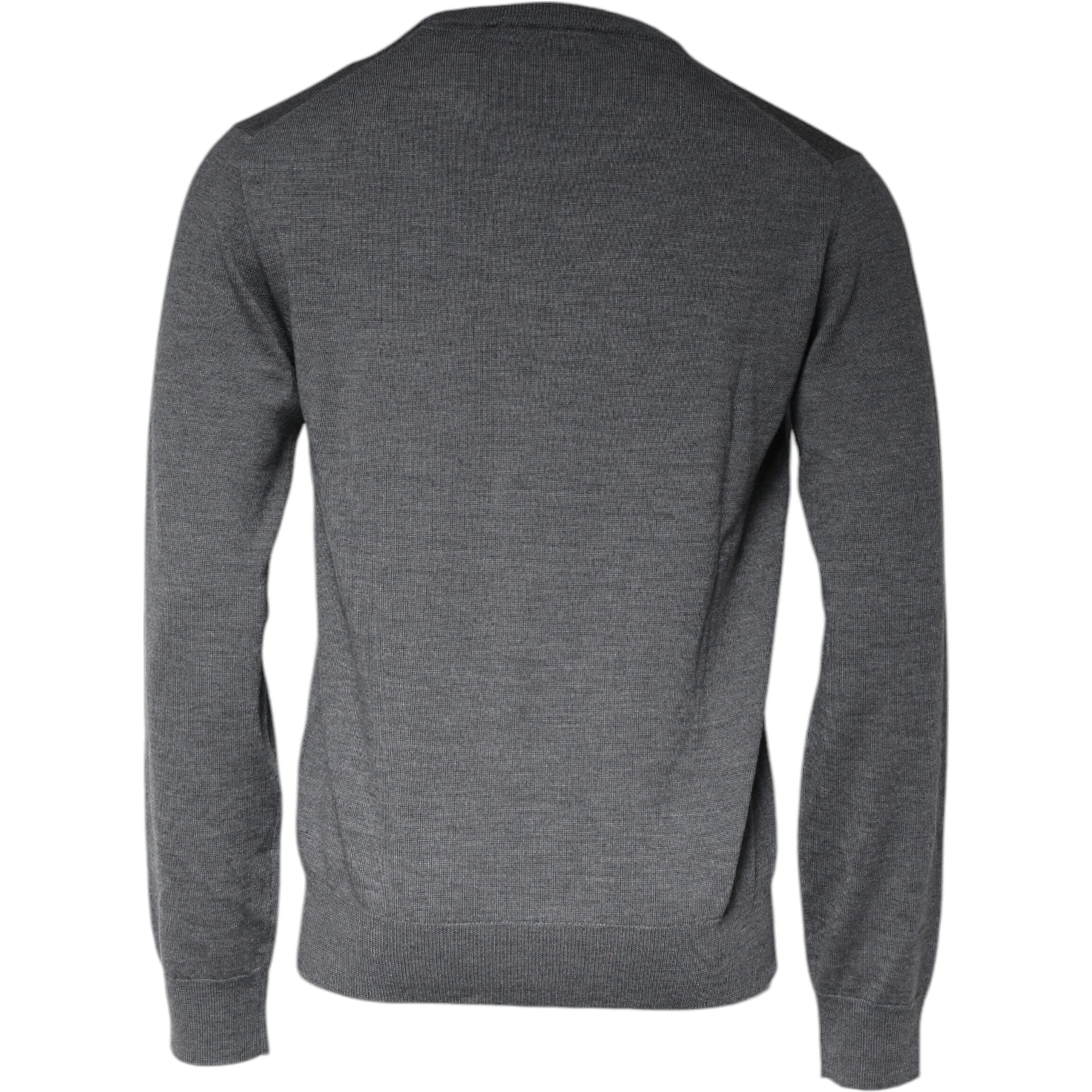 Dark Gray Wool Crew Neck Pullover Sweater