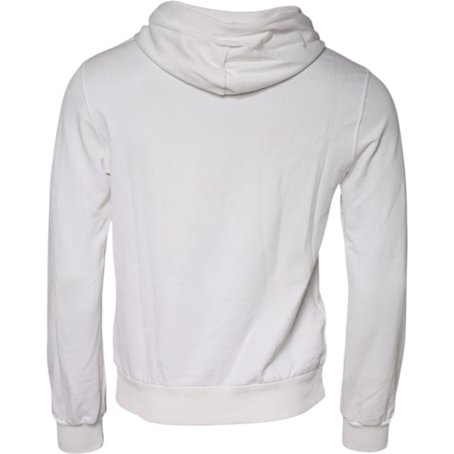 White Caesar Cotton Hooded Pullover Sweater