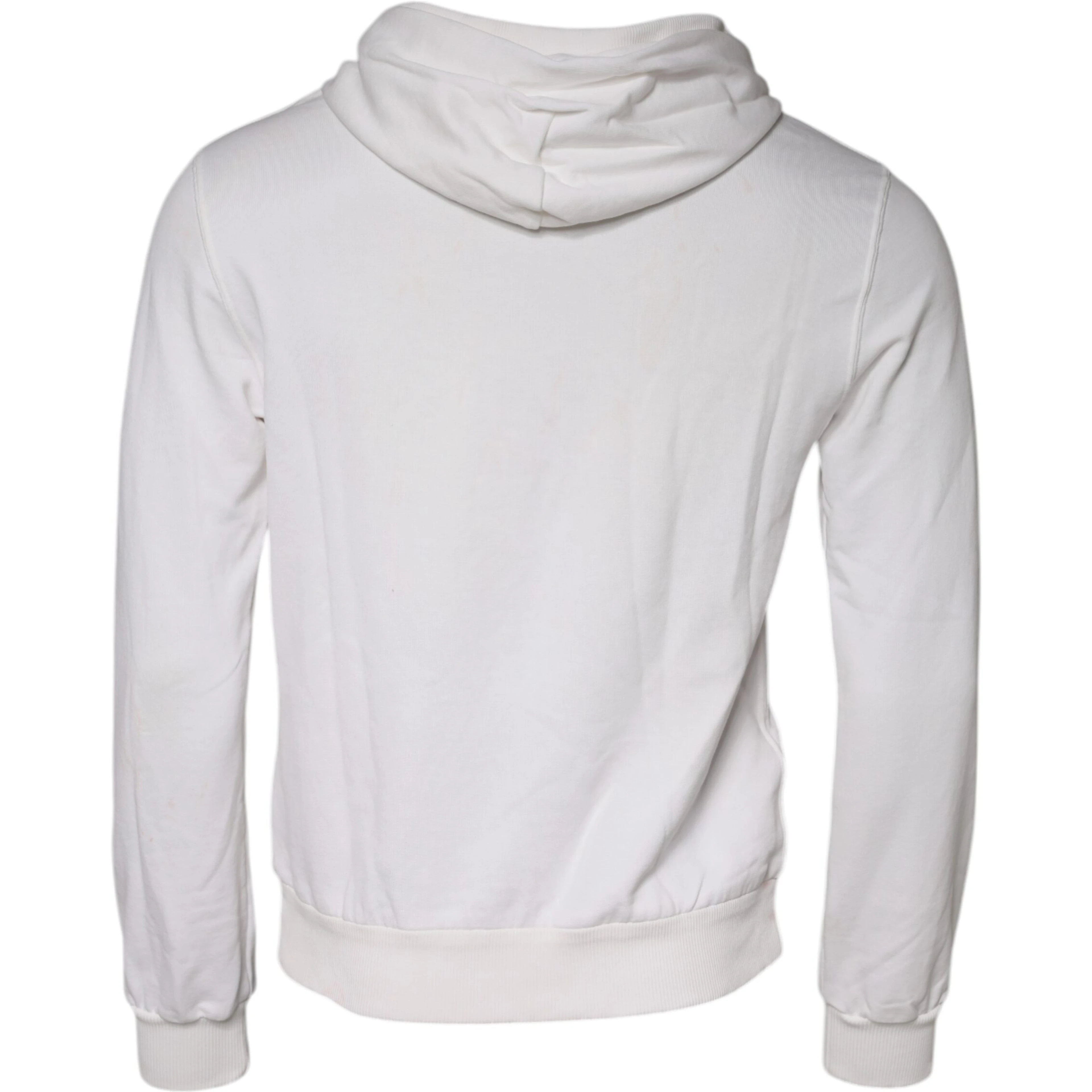 White Caesar Cotton Hooded Pullover Sweater