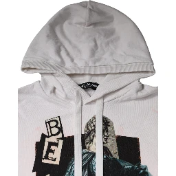 White Caesar Cotton Hooded Pullover Sweater
