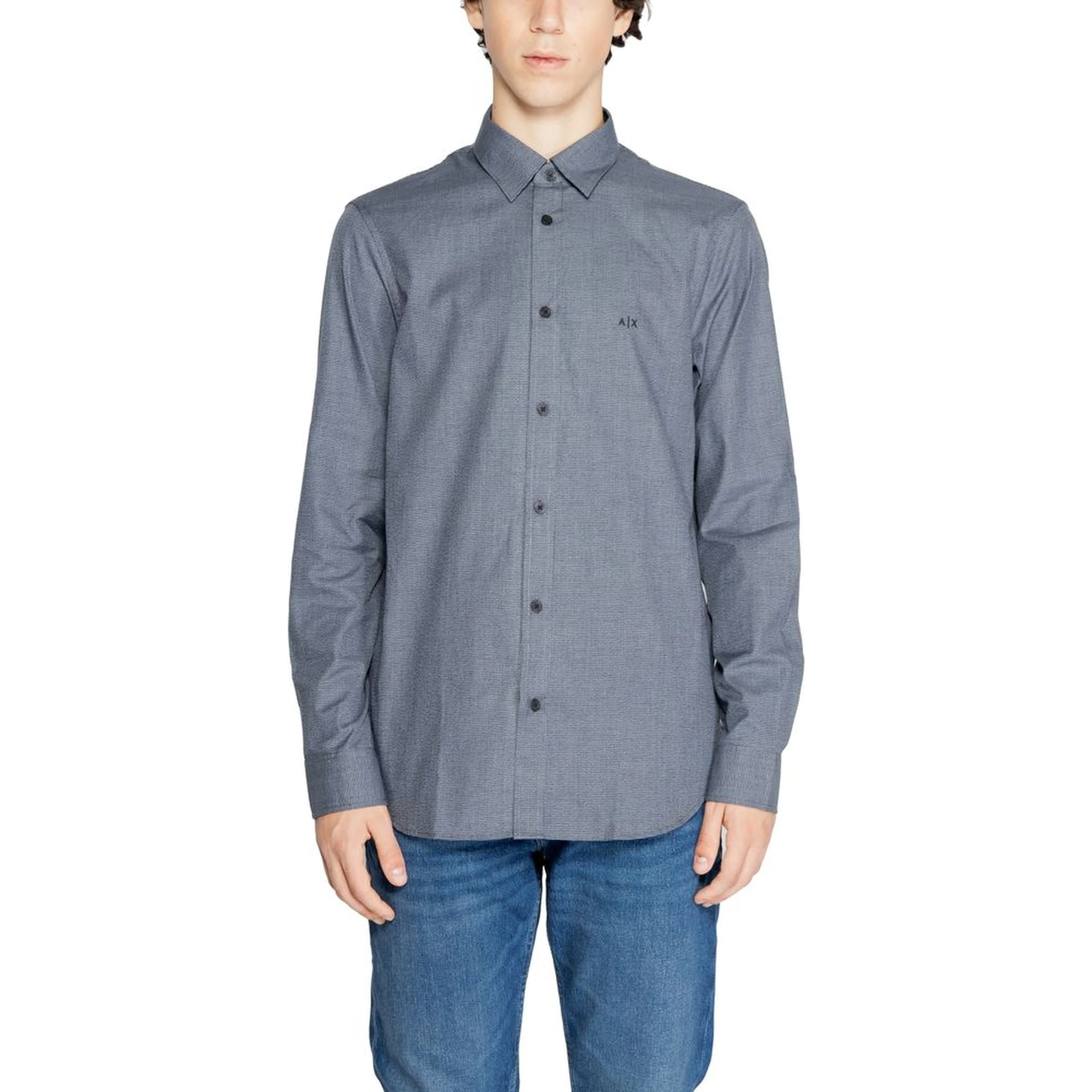 Blue Cotton Dress Shirt