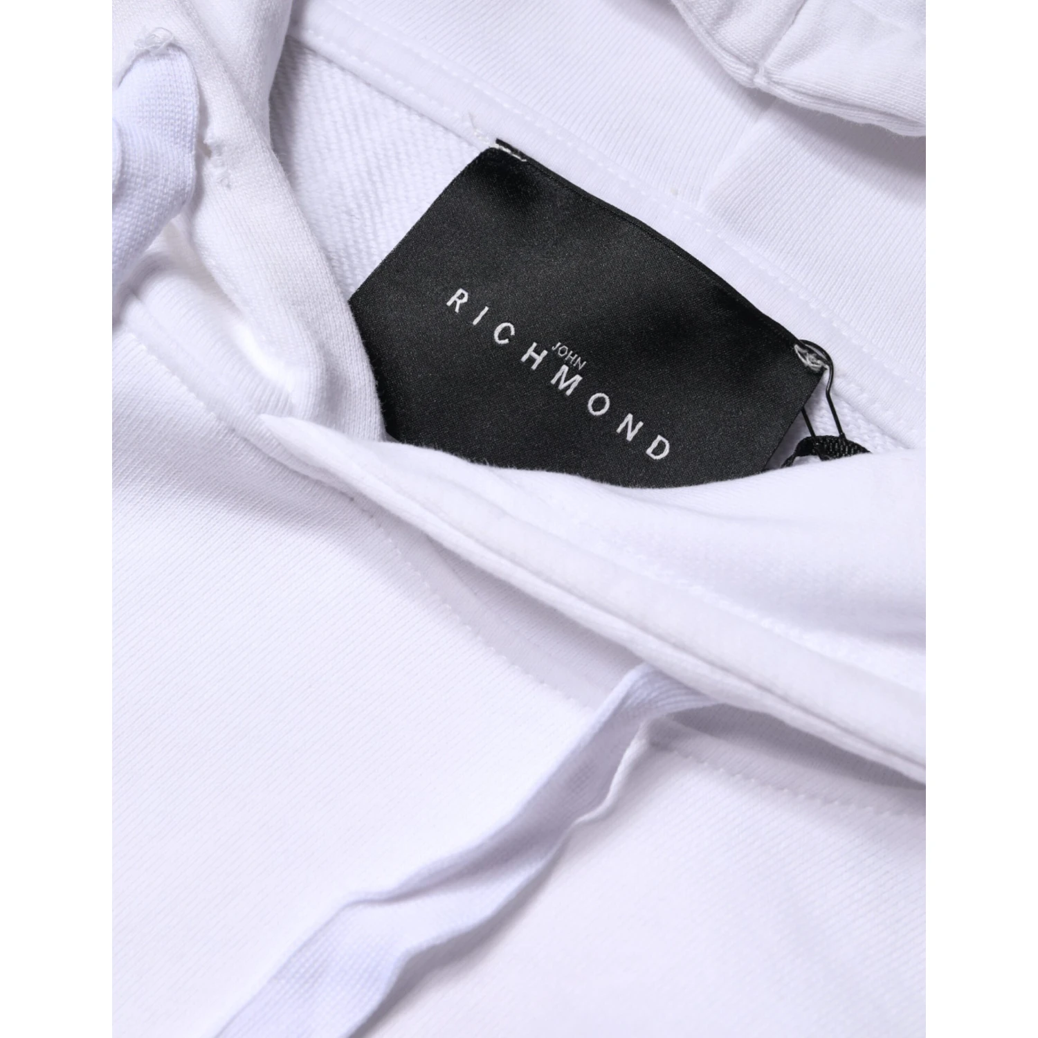 White Logo Cotton Hooded Sweatshirt Sweater