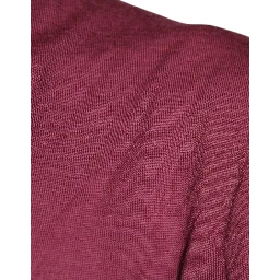 Maroon Cashmere V-neck Men Pullover Sweater