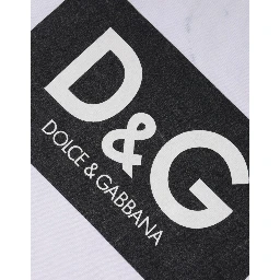 White Logo Print Cotton Crew Neck T-shirt