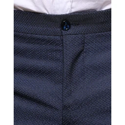 Blue Polyester Formal Tuxedo Pants