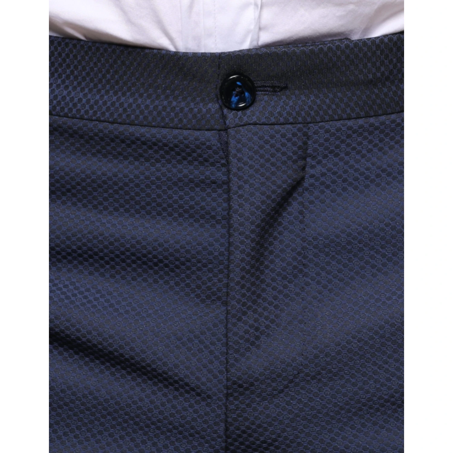 Blue Polyester Formal Tuxedo Pants