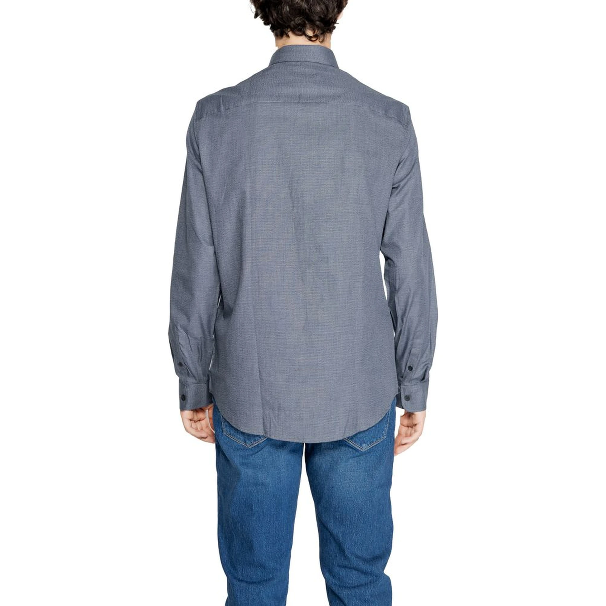 Blue Cotton Dress Shirt