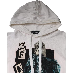 White Caesar Cotton Hooded Pullover Sweater