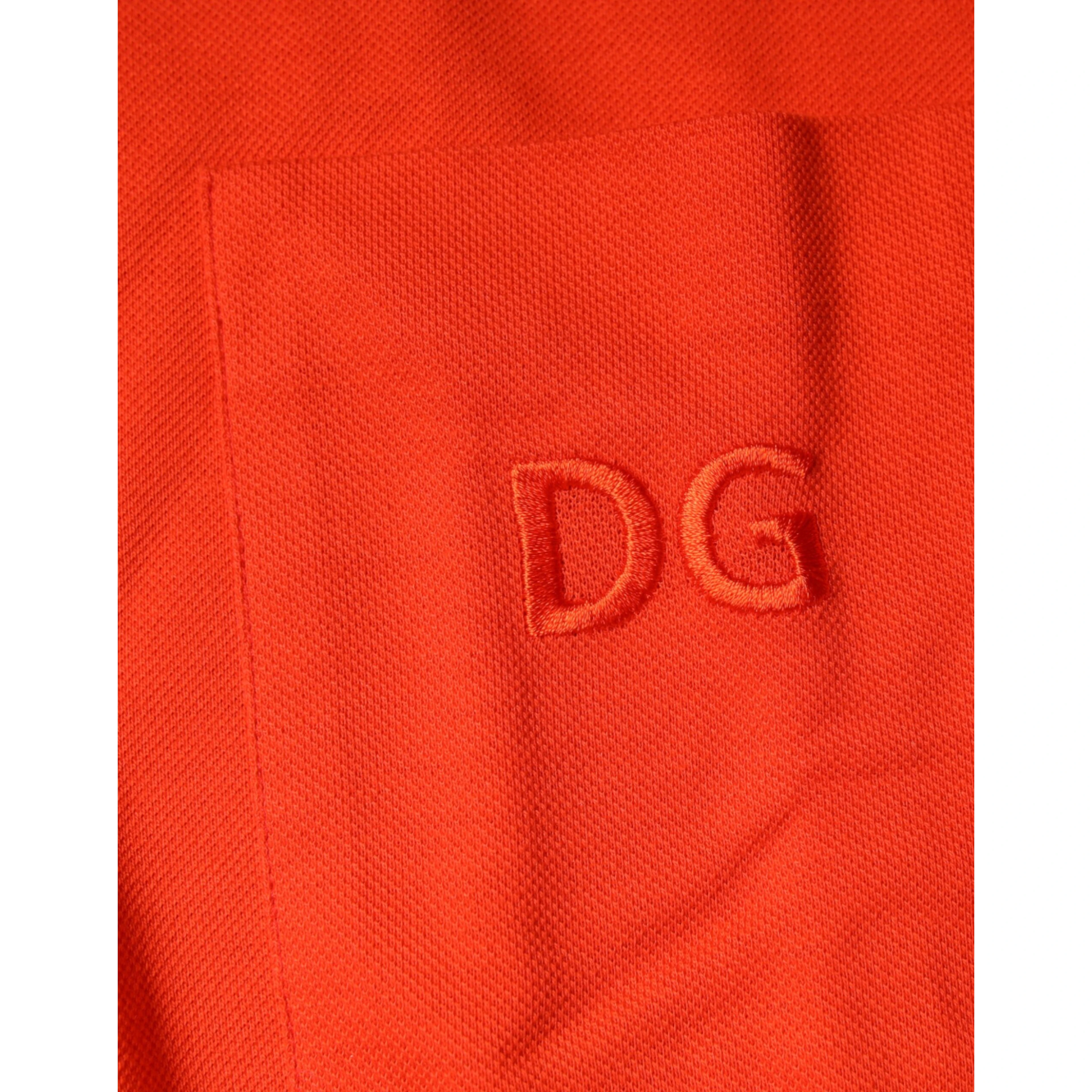 Orange Cotton Button Down Casual Polo Shirt